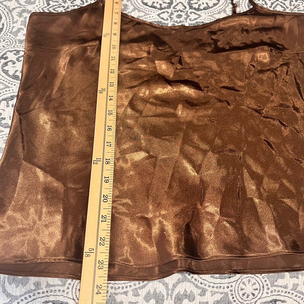 Nicole by Nicole Miller Chocolate Brown Satin Camisole Top sz 14 - Picture 5 of 7
